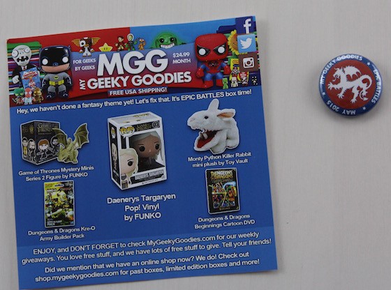 My Geeky Goodies Subscription Box Review – May 2015 Info
