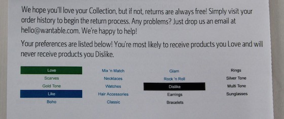 Wantable Accessories Subscription Box Review – April 2015 Info