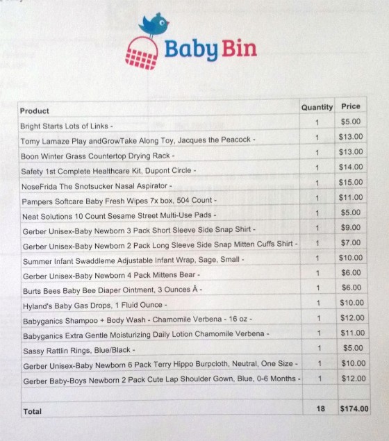 BabyBin Subscription Box Review - June 2015 - info 2