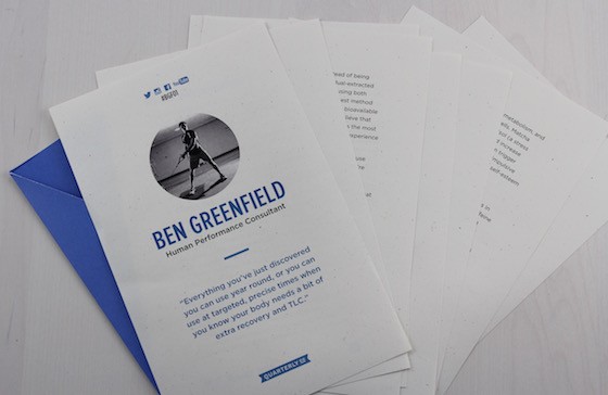 Ben Greenfield Quarterly Subscription Box Review #BGQ01 Letter