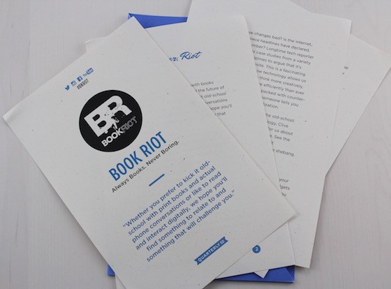 Book Riot Quarterly Subscription Box Review #BKR07 Letter