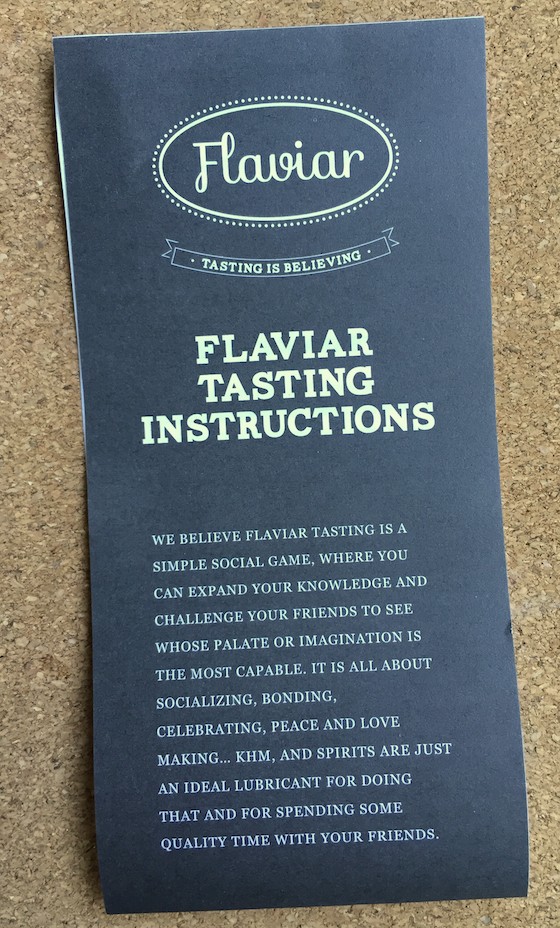 Flaviar Subscription Box Review - June 2015 - Tasting Instructions