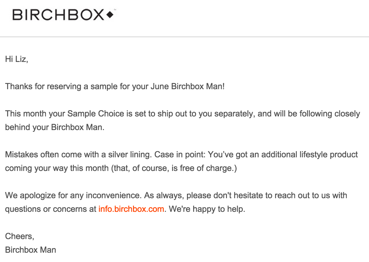 Birchbox Man Email