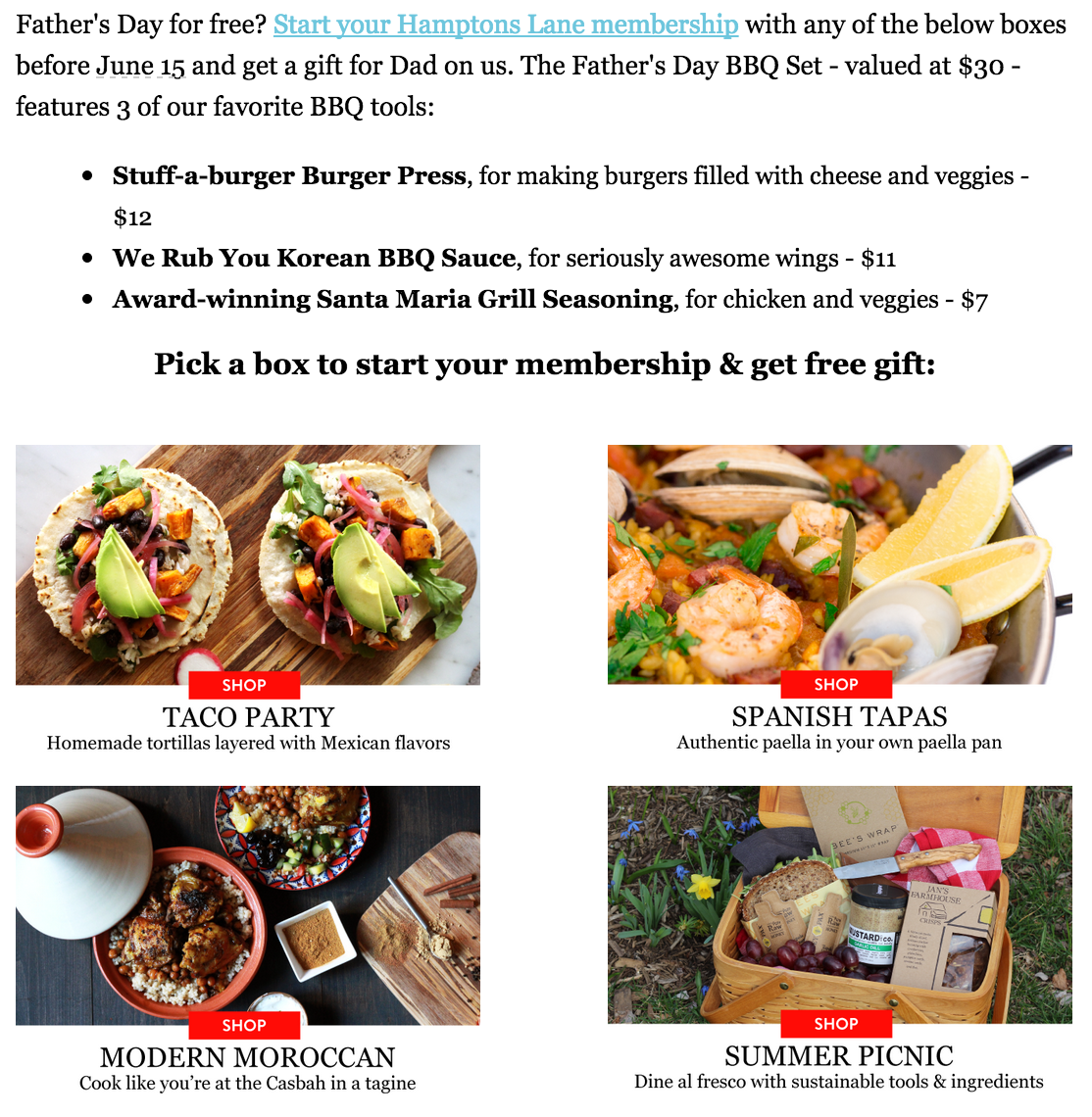 Free Father's Day BBQ Gift Set w/ Hamptons Lane Subscription!