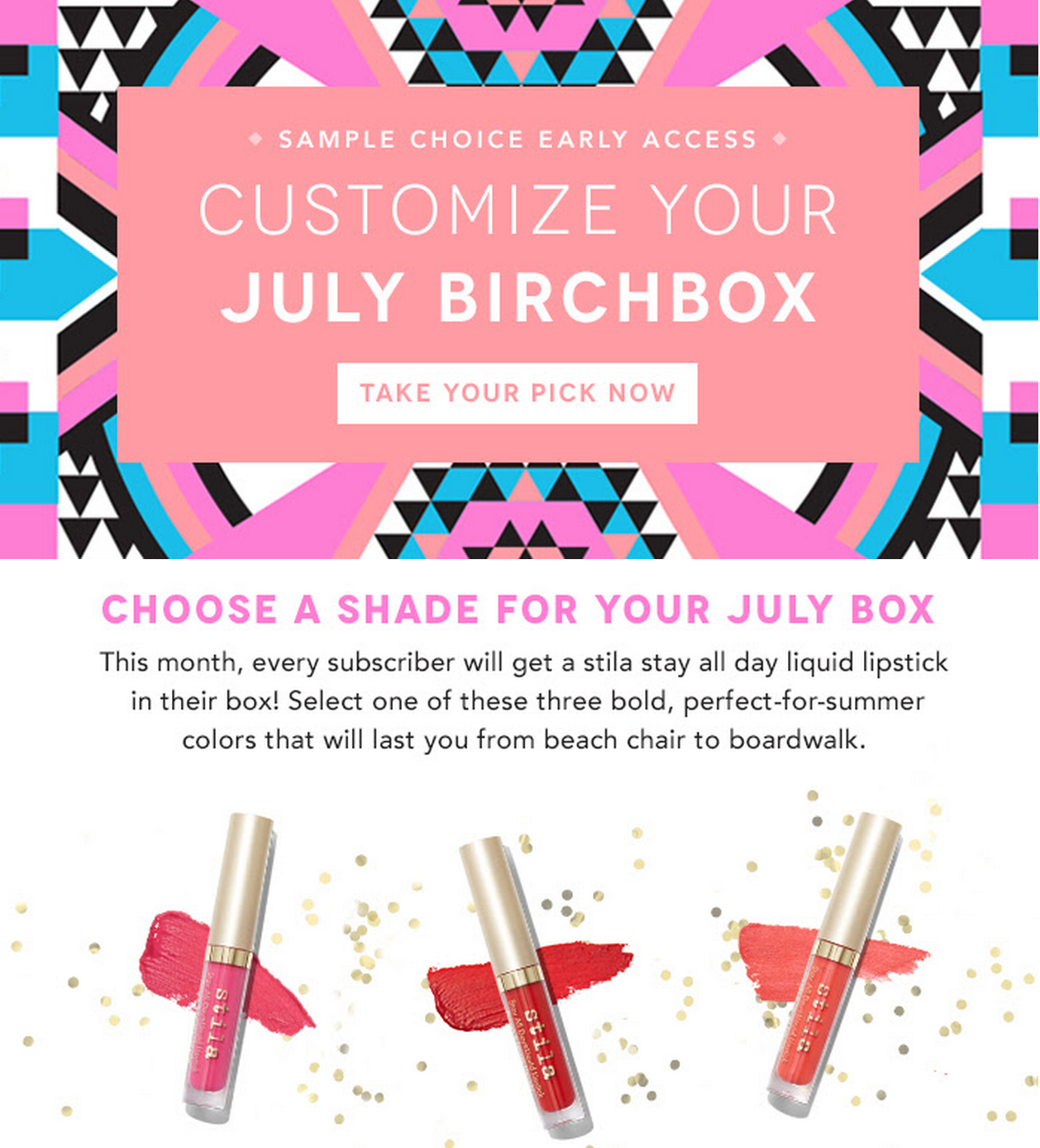 Reminder – Check Your Email for Birchbox Sample Selection! Stila