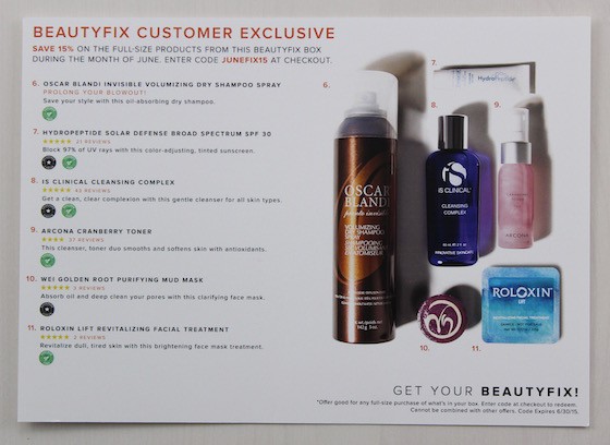 Beauty Fix Subscription Box Review – June 2015 Card