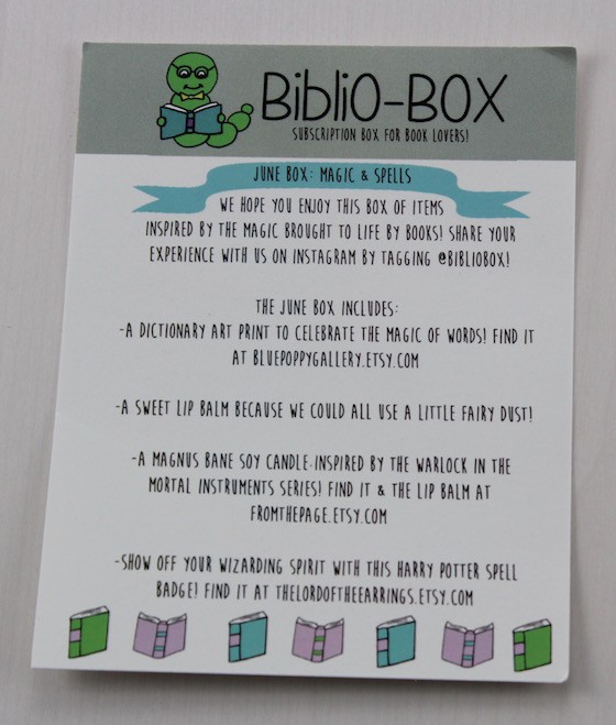 Biblio Box Subscription Box Review - June 2015 Info