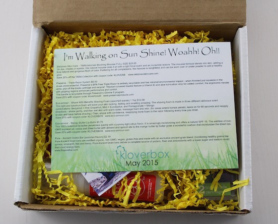 Kloverbox Subscription Box Review & Coupon – May 2015 Box