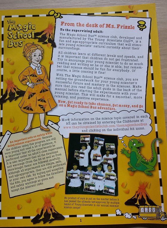 Magic School Bus Science Club Subscription Review – April 2015 - Booklet