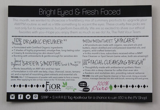 Petit Vour Vegan Beauty Subscription Box Review – May 2015 Info