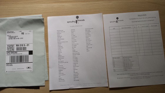 Sprouting Threads Subscription Box Review - May 2015 Returns