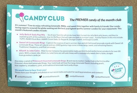 Candy Club Subscription Box Review + Coupon – July 2015 - Card1