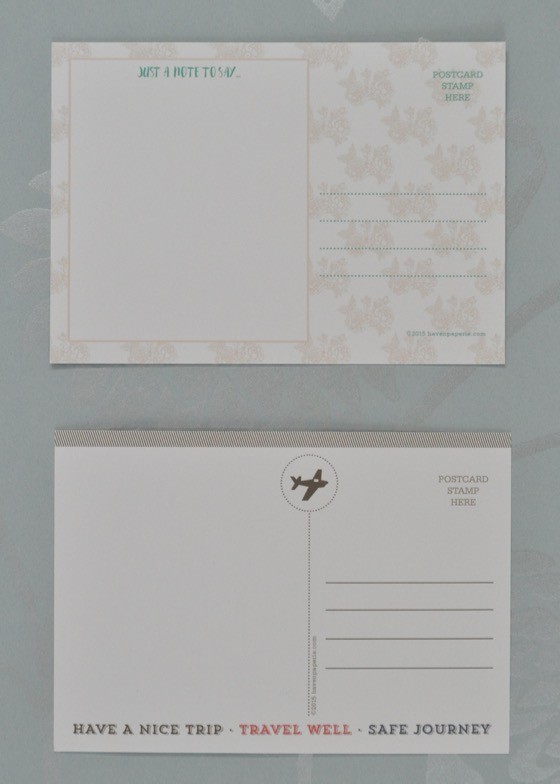Haven Paperie Subscription Box Review -  July 2015 - back