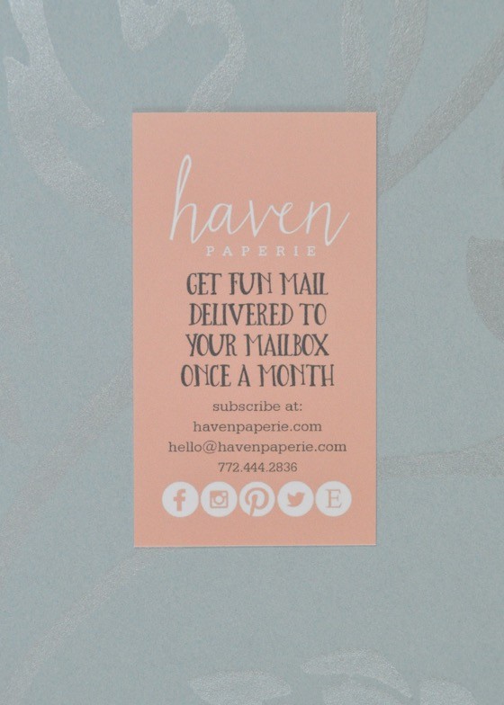 Haven Paperie Subscription Box Review -  July 2015 - letter