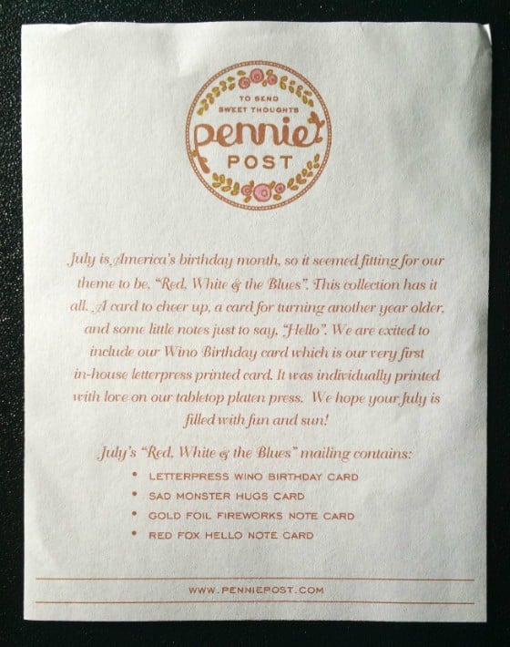 Pennie Post Subscription Review – July 2015 - info