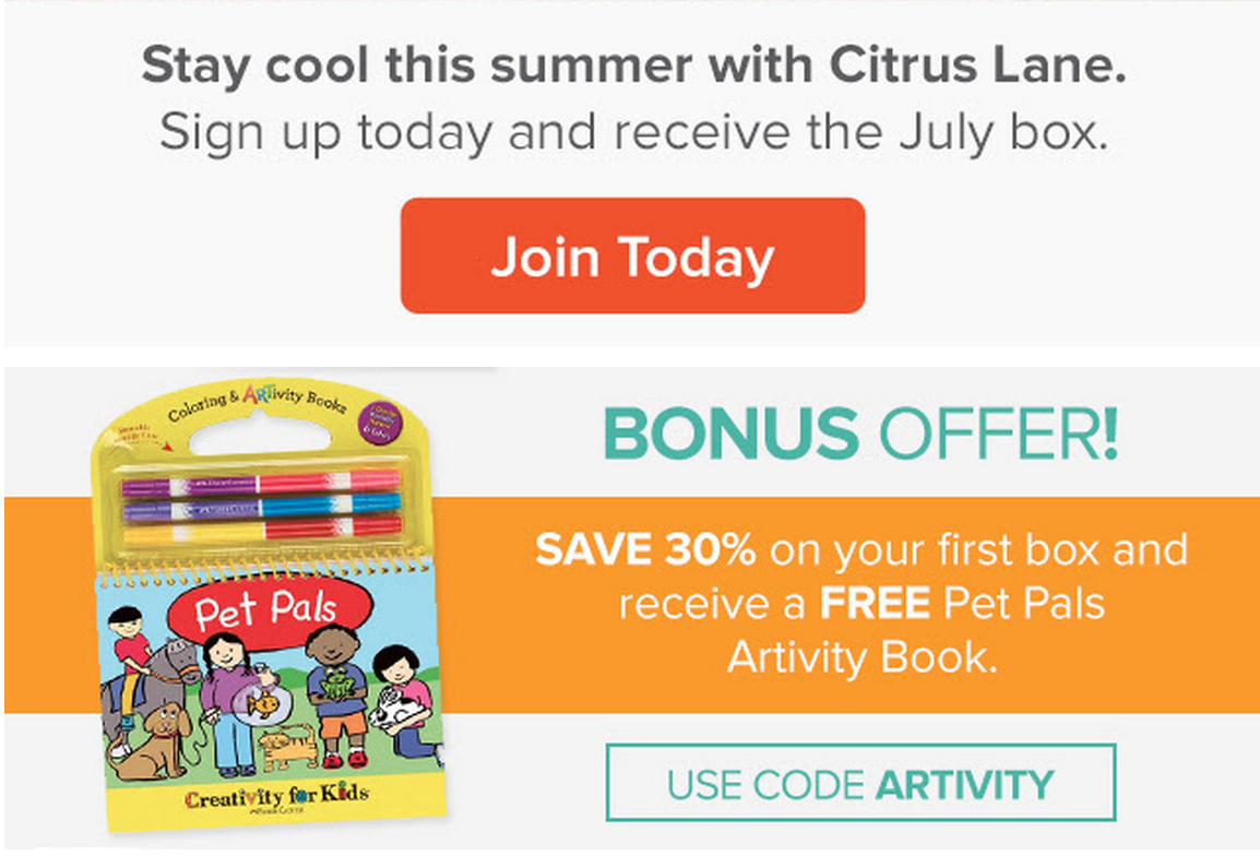30% Off First Citrus Lane Box + Free Gift!