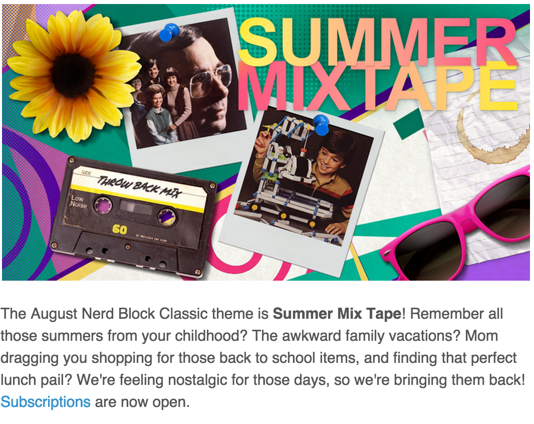 Nerd Block August 2015 Theme Spoiler + Coupon!