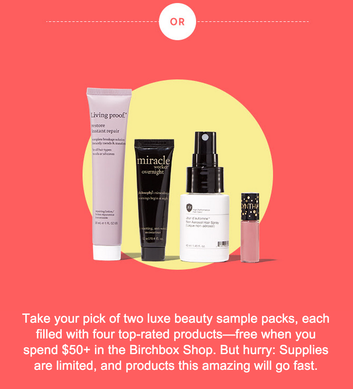 Free Bonus Sample Packs with Birchbox Shop Purchase