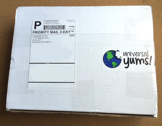 Universal Yums Subscription Box Review – July 2015  -Box