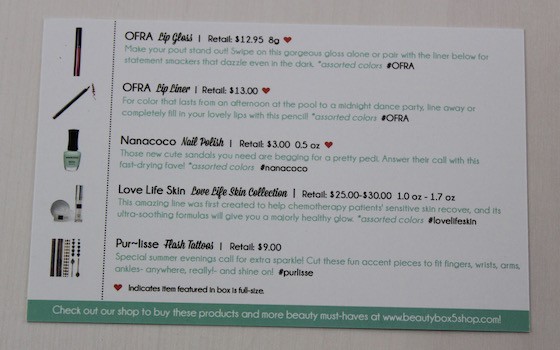 Beauty Box 5 Review – July 2015 Info