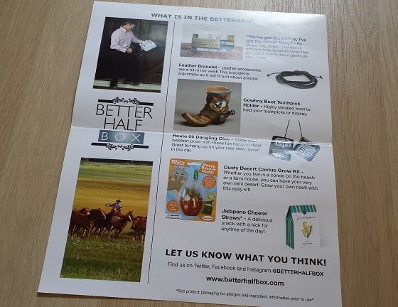 Better Half Box for Men Subscription Review - July 2015 - info