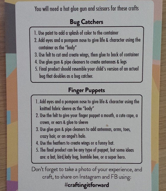 Crafting It Forward Subscription Box Review - July 2015 - instructions
