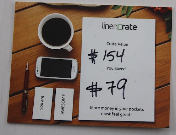 Linen Crate Subscription Box Review - June 2015 Info