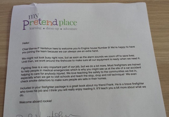 My Pretend Place Subscription Box Review – July 2015 - letter