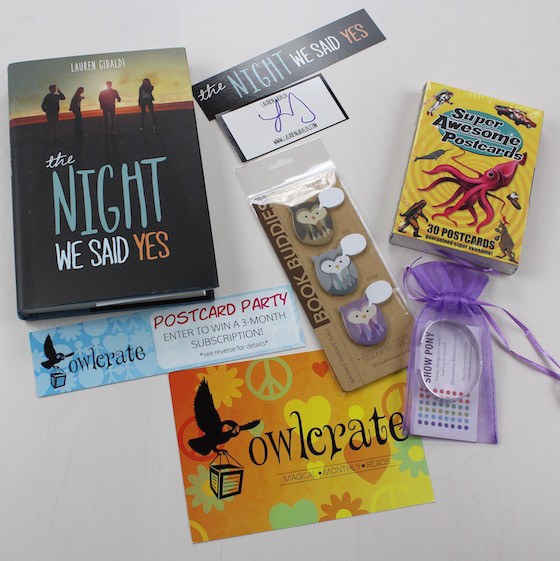 OwlCrate YA Book Subscription Box Review – July 2015 Items