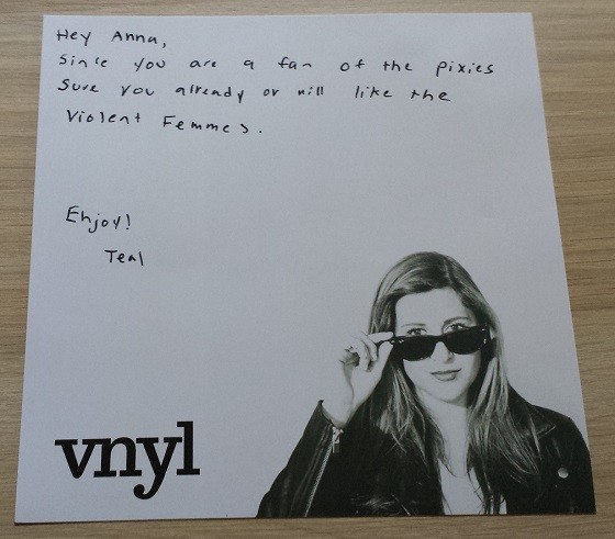 VNYL Subscription Box Review - July 2015-note