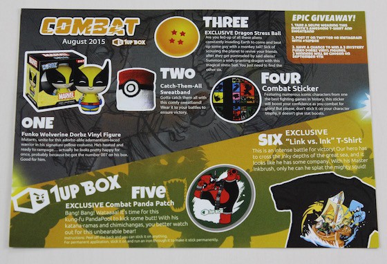 1UP Box Subscription Box Review – August 2015 - info