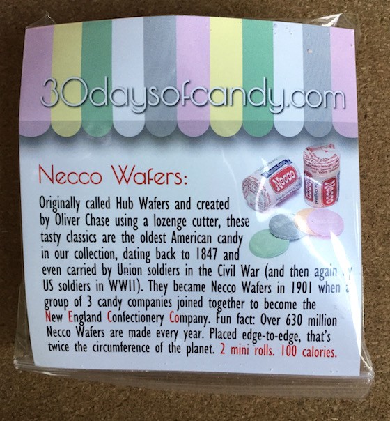 30 Days of Candy Subscription Box Review - August 2015 - Necco2