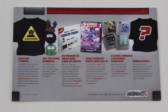 Arcade Block Subscription Box Review – July 2015 - Card Back