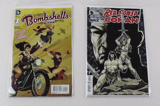 Comic Block Subscription Box Review + Coupon August 2015 - DC Bombshells and Red Sonja:Conan
