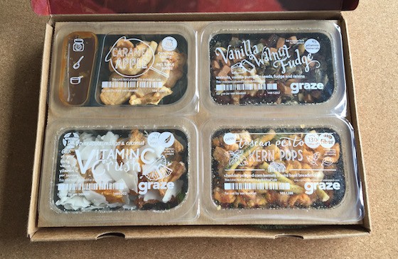 Graze Subscription Box Review + Free Box Coupon – August 2015 - Contents