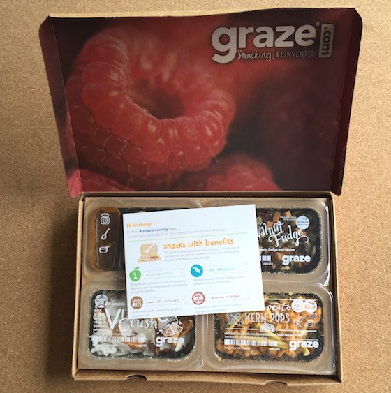 Graze Subscription Box Review + Free Box Coupon – August 2015 - Inside