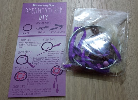 Juneberry Subscription Box Review August 2015 - dreamcatcher