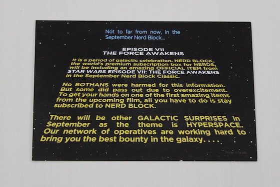 Nerd Block Subscription Box Review + Coupon – August 2015 - Star Wars Back