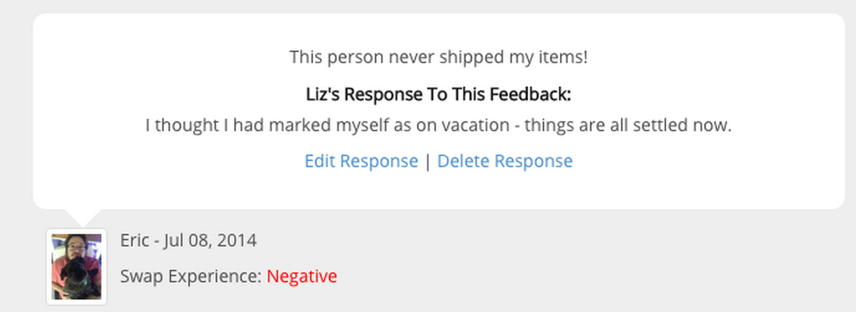 Swap Feedback