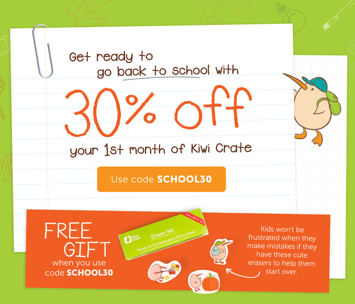 30% Off Any Kiwi Crate Subscription + Free Gift!