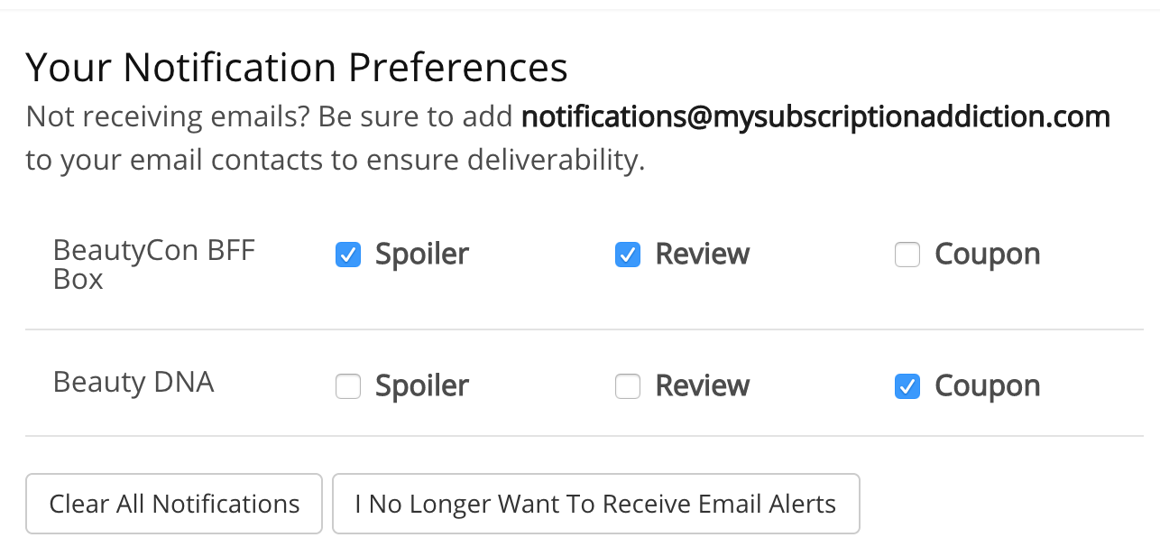 Notification Preferences