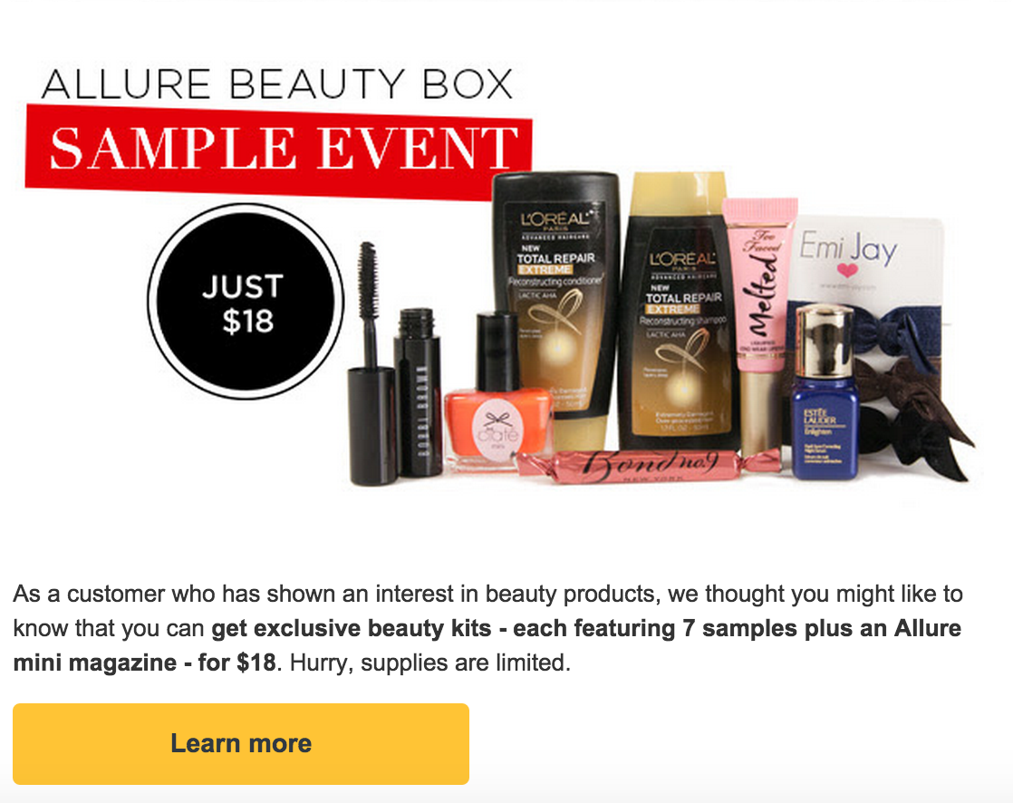 Sample Society Boxes available Via Amazon