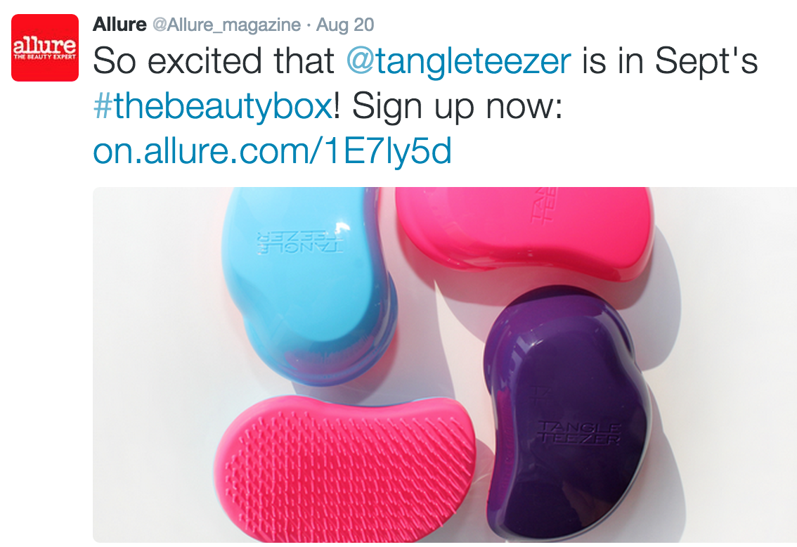 Allure Beauty Box September 2015 Spoilers! Tangle Teezer