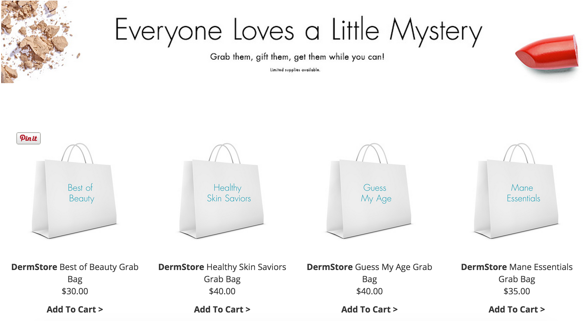 New Dermstore Mystery Grab Bags!