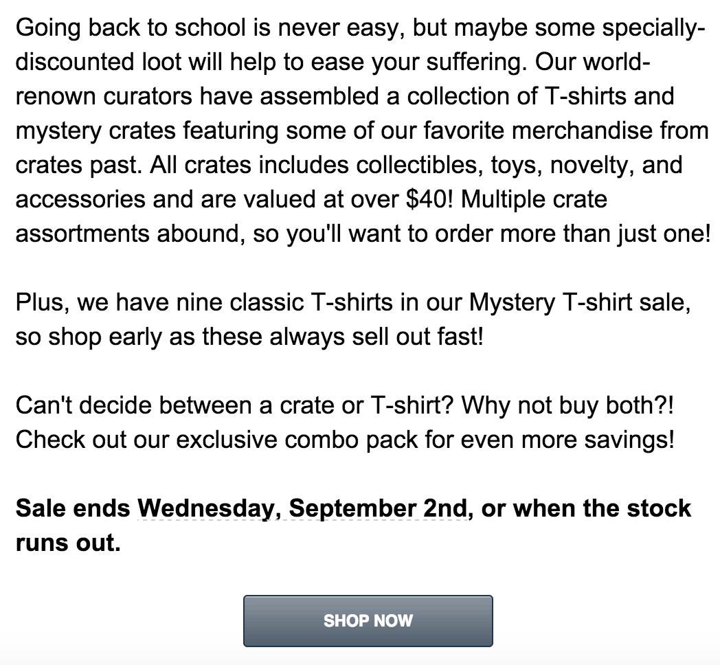 Loot Crate Mystery Box Details