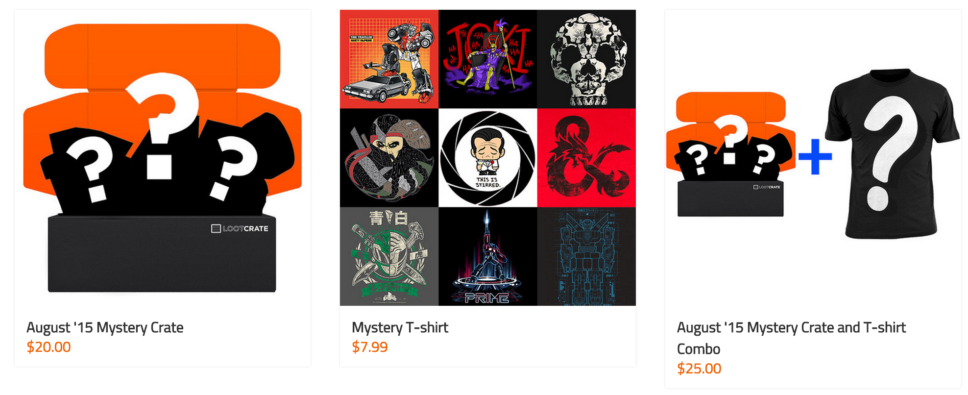 Loot Crate Mystery Box Options