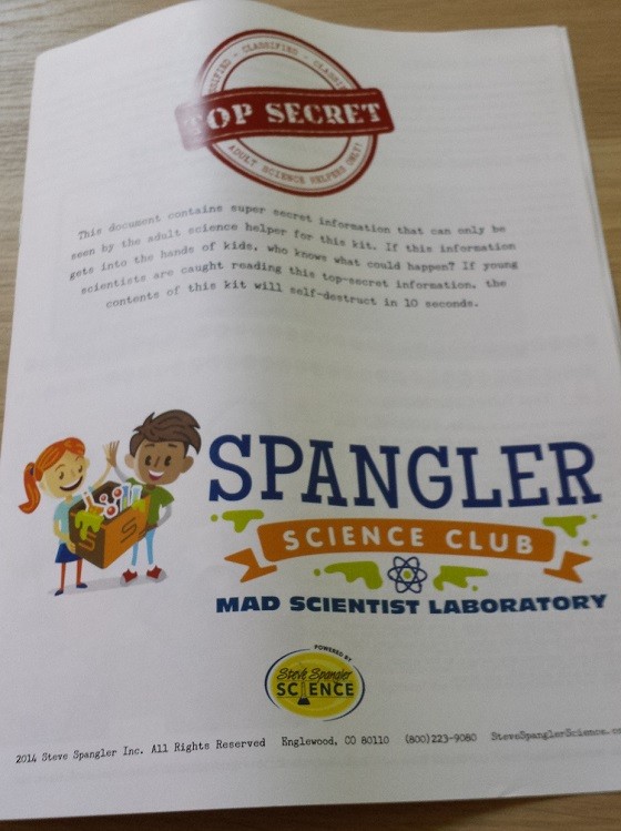 Spangler Science Club Subscription Box Review - July 2015 - top-secret