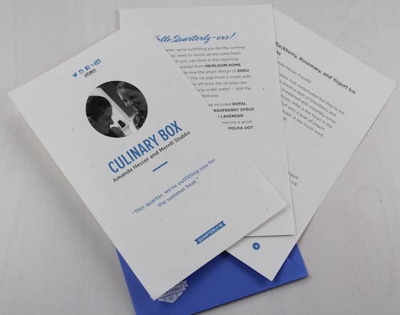 Check out my review of the Quarterly Culinary Box #YUM01 Letter