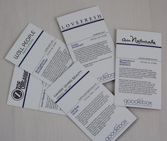GoodeBox Eco Beauty Subscription Box Review – August 2015 Info