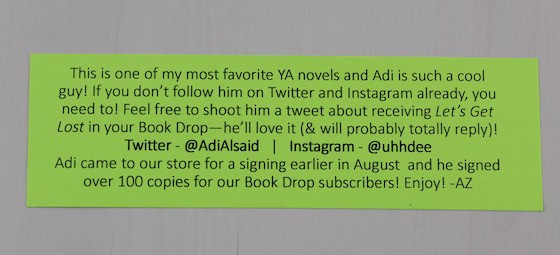 The Book Drop YA Subscription Box Review – August 2015 Info